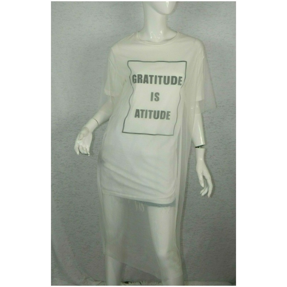 Izzue Graphic Gratitude is Attitude T-Shirt Sz XS - Picture 8 of 8